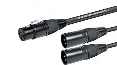 Cabo XLR Fêmea / 2x XLR Macho 0,2mt