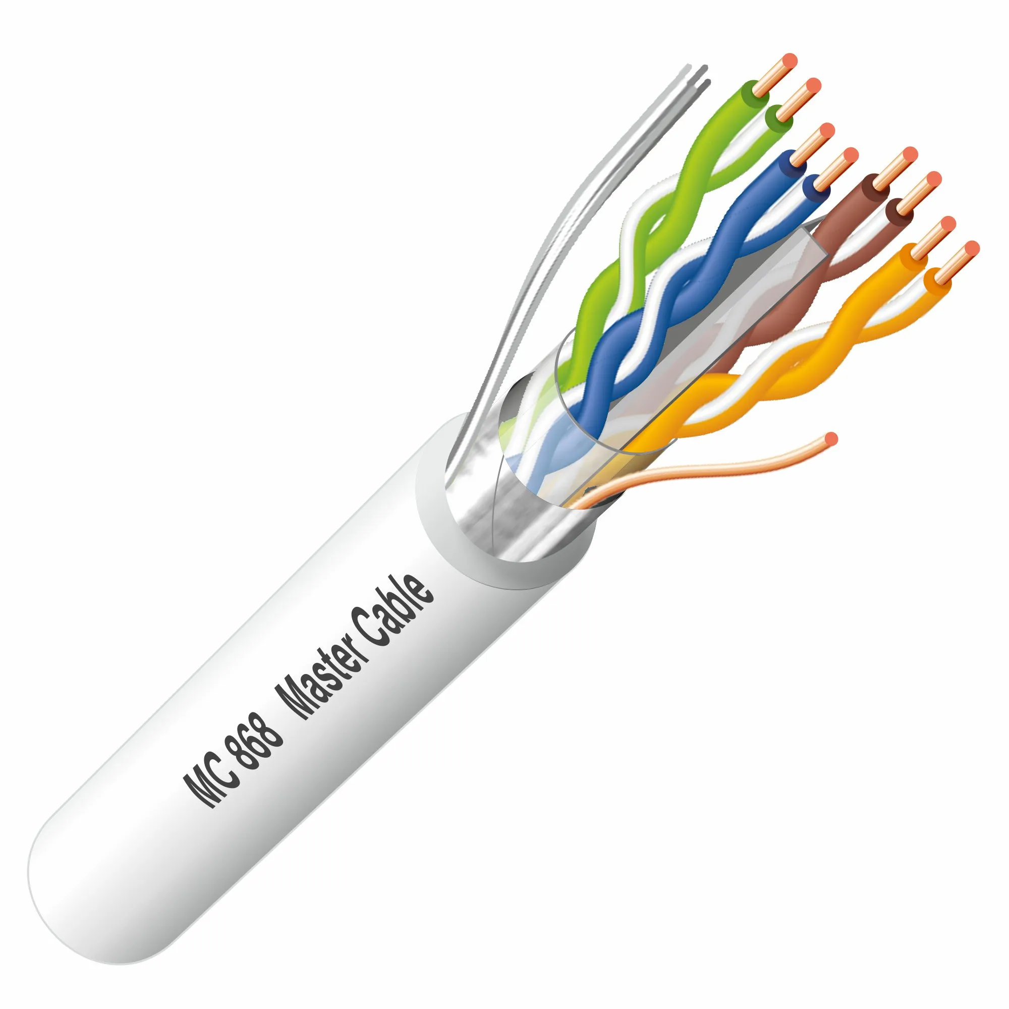 Cabo FTP Cat6 Rígido LSZH Branco 305m