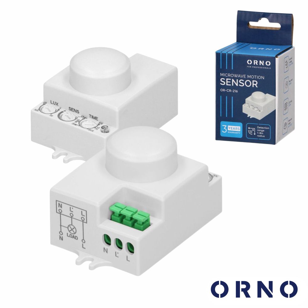 Detetor De Movimento Por Micro-Ondas 360º ORNO