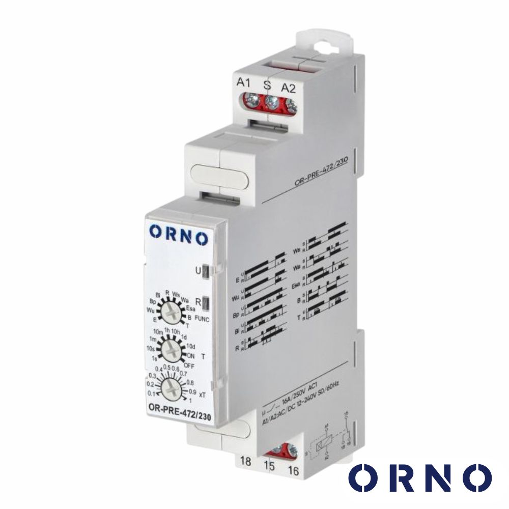 Temporizador 1P C/ 10 Funções P/ Calha DIN ORNO