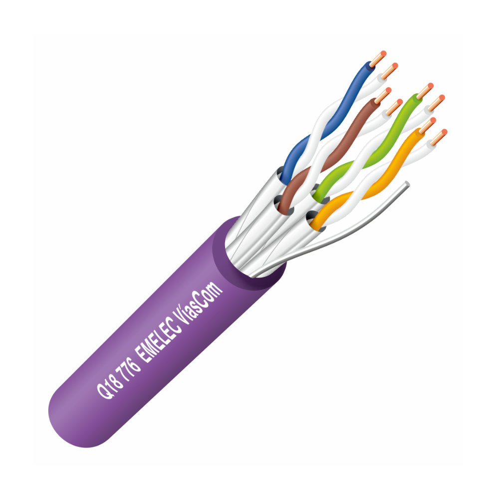 Cabo U/FTP Cat6A Rígido FRLSZH Violeta 305m