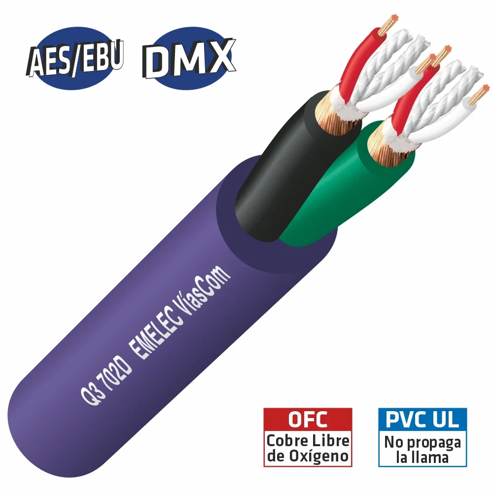 Cabo Digital Multipar AES/EBU e DMX 100mt