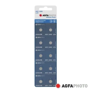 Pilha Botão Alcalina Ag3 1.5v 10x Blister Agfapho.