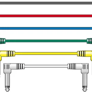 Conjunto 6 Cabos Jack 6.3 90º P/Jack 6.3 90º 0.15m
