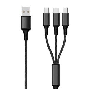 2go 797156 Cabo Usb 1,5 M Usb B 3x Usb C Preto