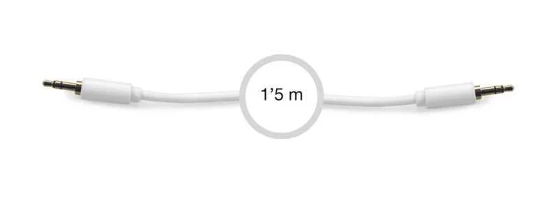 Cabo Jack 3.5 Macho P/ Jack 3.5 Macho Branco 1.5m