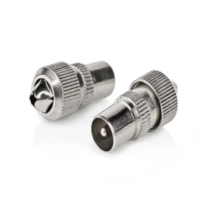 Conector Iec (Coaxial) Reto Macho Niquelado .