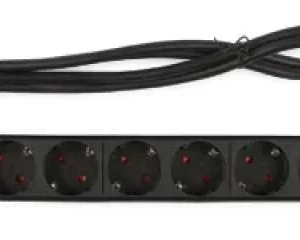 Extensão P/ Rack 8 Tomadas C/ Interruptor 1u Pret.