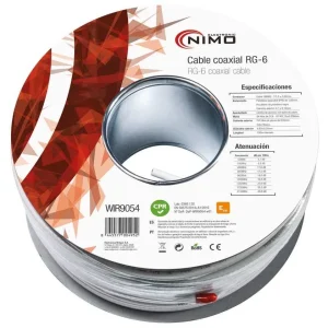 Rollo de Cabo Coaxial de Antena Branco 6,8mm 100m