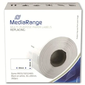 Mediarange Ge Schriftband 36x89mm Schw/Weiß Dymo .