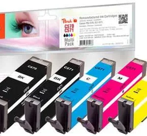 Peach 0f320133 Tinteiro 5 Unidade(S) Preto, Ciano.