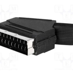 Conector: Scart, Ficha, Macho, com Cabo, Angulares