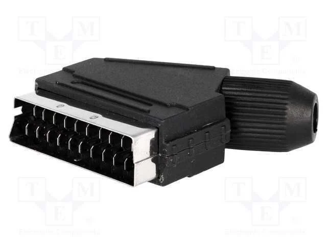 Conector: Scart, Ficha, Macho, com Cabo, Angulares