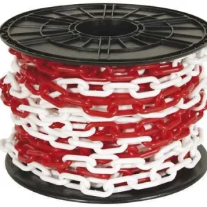 Corrente Vermelho / Branco 8 Mm No Carretel - 25 M