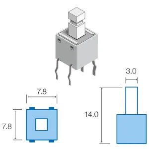 Pulsador de Tato Mini Vertical 2 Pinos