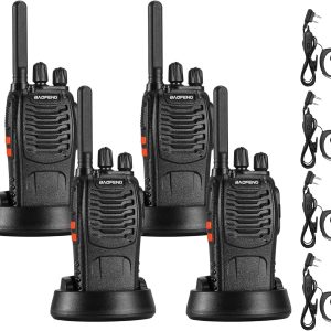 BF-88ST Kit 4 walkie talkies Baofeng c/ auriculares e carregadores