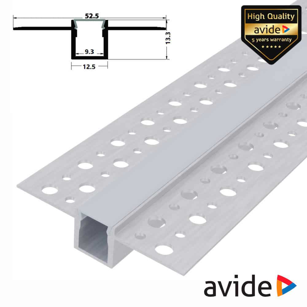 AAP-PBR5213-1M-MK Perfil de aluminio com abas e difusor opaco p/ fila led com 1m
