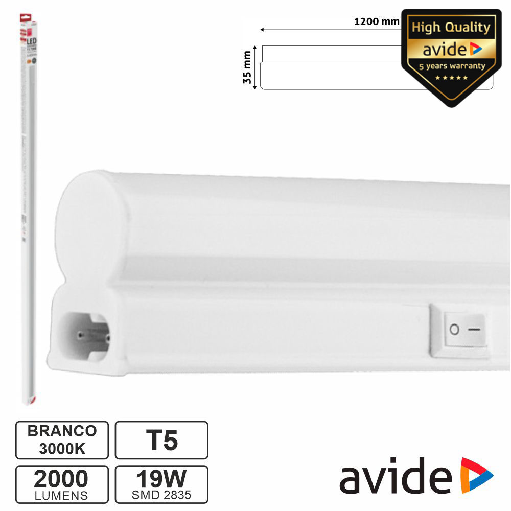 Armadura LED 19W 120cm IP20 3000K 2000lm AVIDE