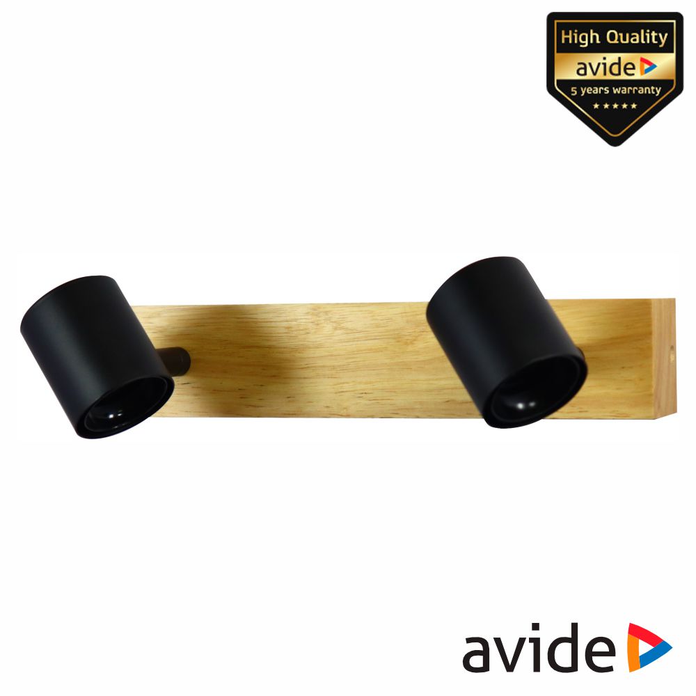 Candeeiro LED Teto/Parede IP20 Castanho/Preto AVIDE