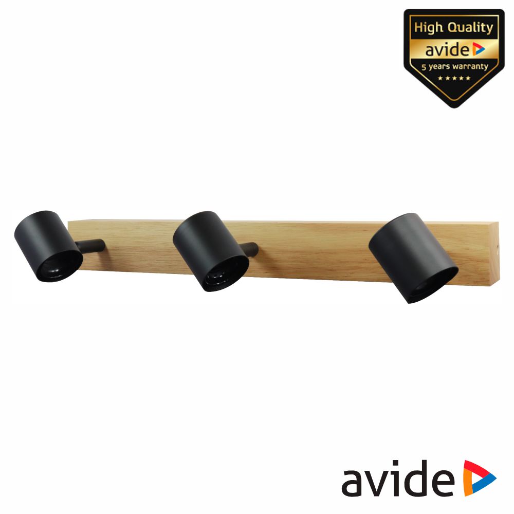Candeeiro LED Teto/Parede IP20 Castanho/Preto AVIDE