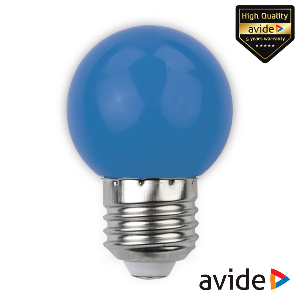 Lâmpada E27 1W LED Globo G45 Azul 30lm AVIDE