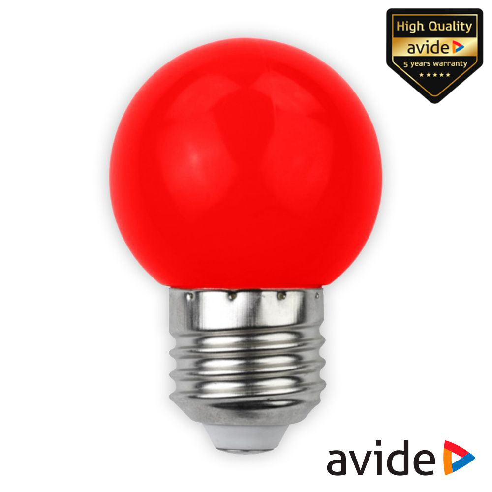 Lâmpada E27 1W LED Globo G45 Vermelho 30lm AVIDE