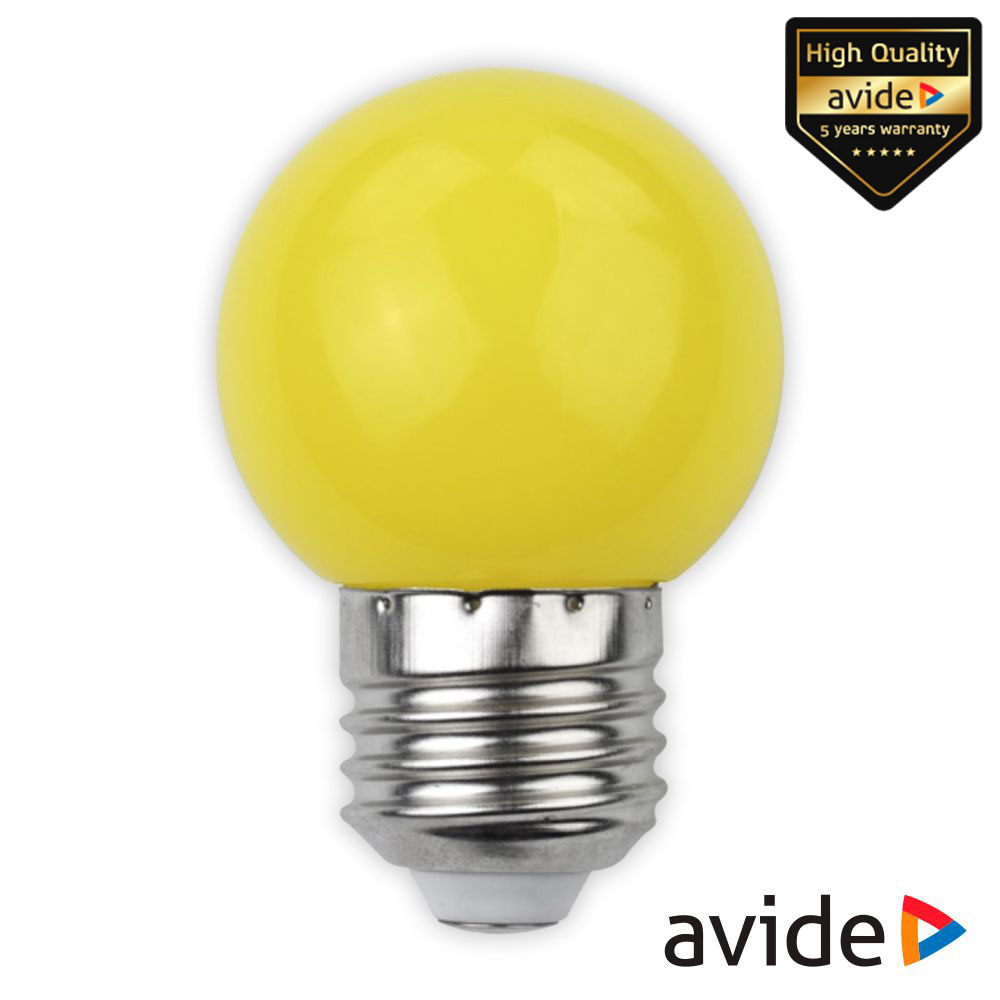 Lâmpada E27 1W LED Globo G45 Amarelo 30lm AVIDE
