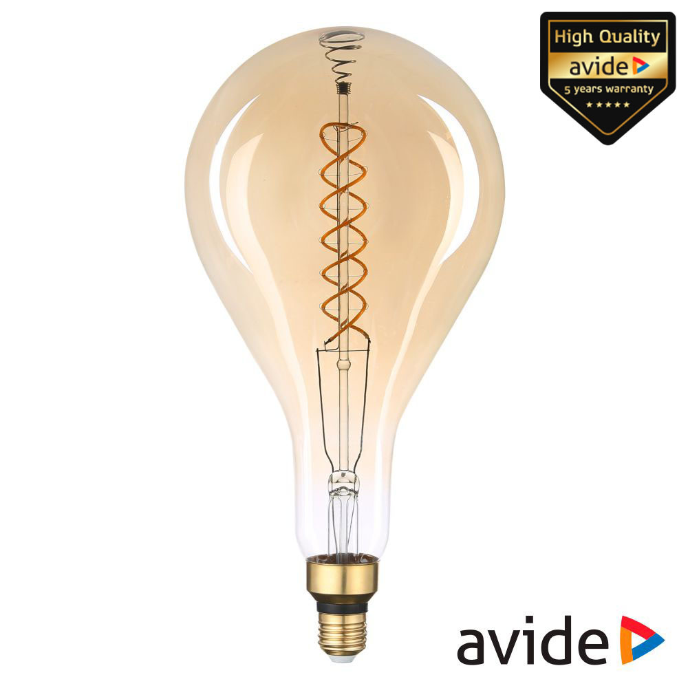 Lâmpada E27 8W 230V Filamento 2400K 500lm Amber AVIDE