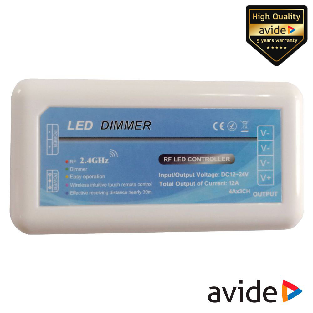 Controlador P/ Fita LEDS Monocor 12V/24V 12A AVIDE