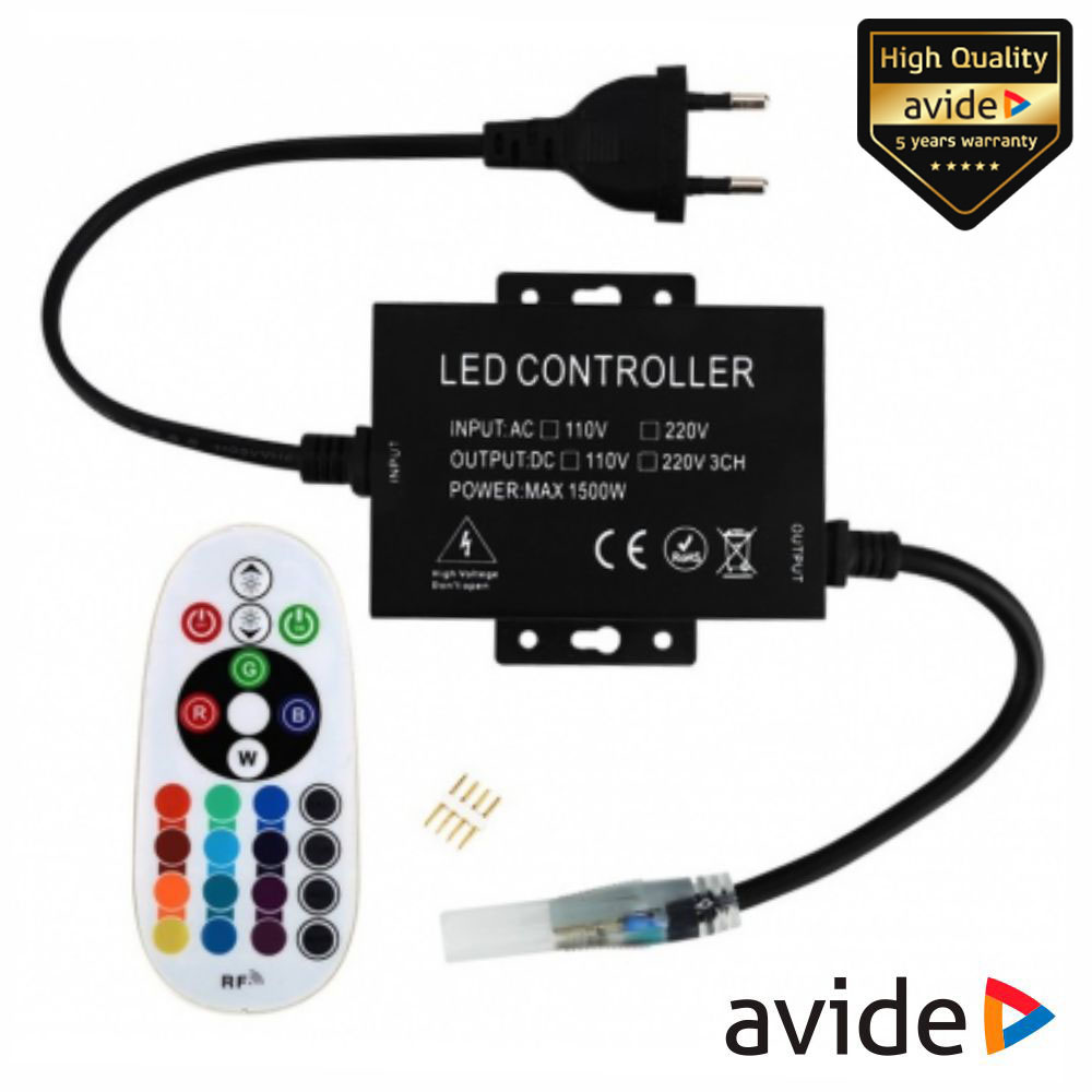 Controlador P/ Fita LEDS RGB 220V C/ Comando AVIDE