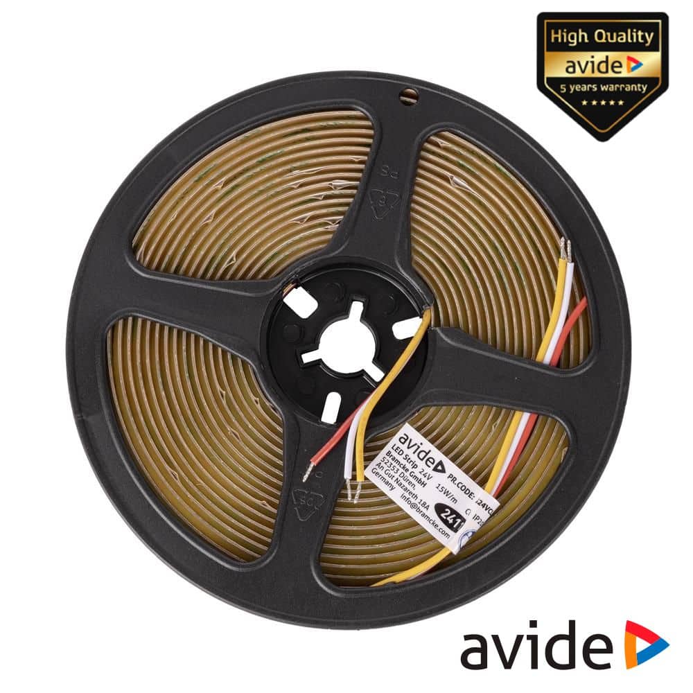Fita 3040 LED COB CCT 24V 15W/m 5m IP20 AVIDE
