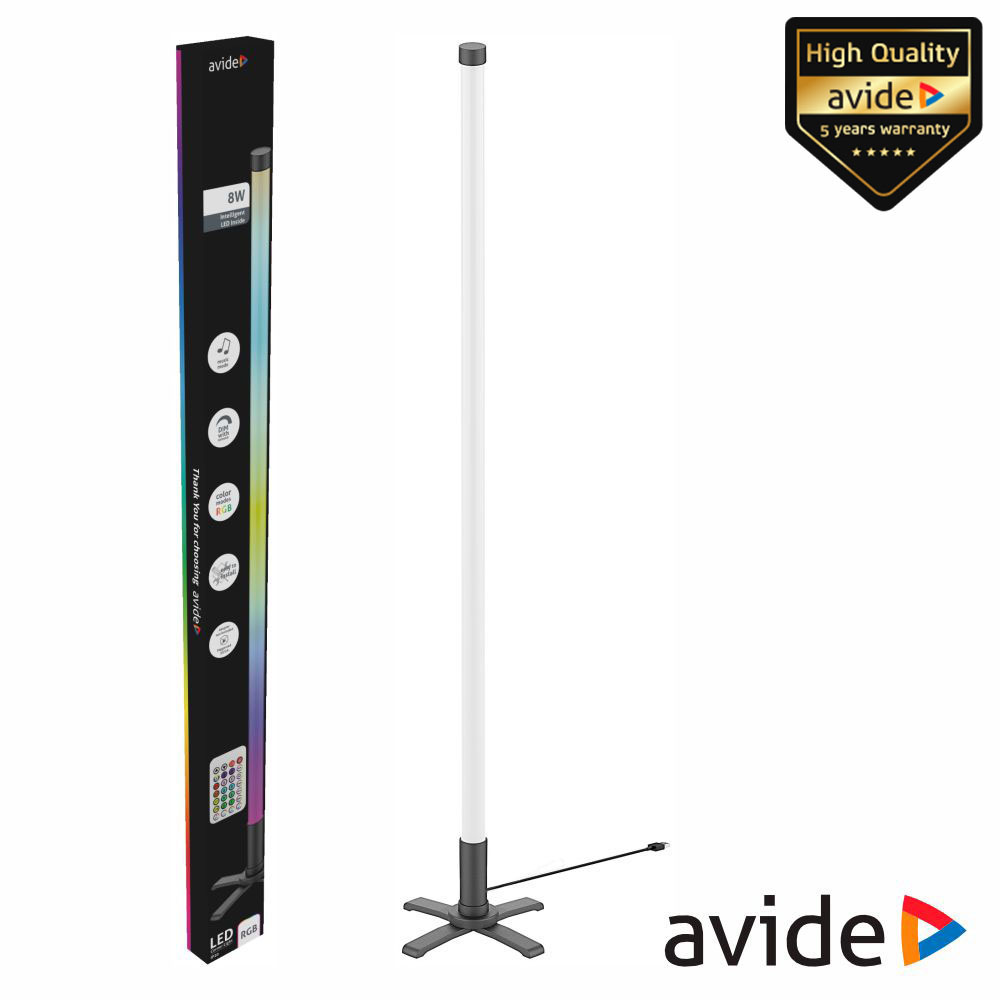 Tubo LED Canto RGB 8W 113CM C/ Sensor Som C/ Comando AVIDE