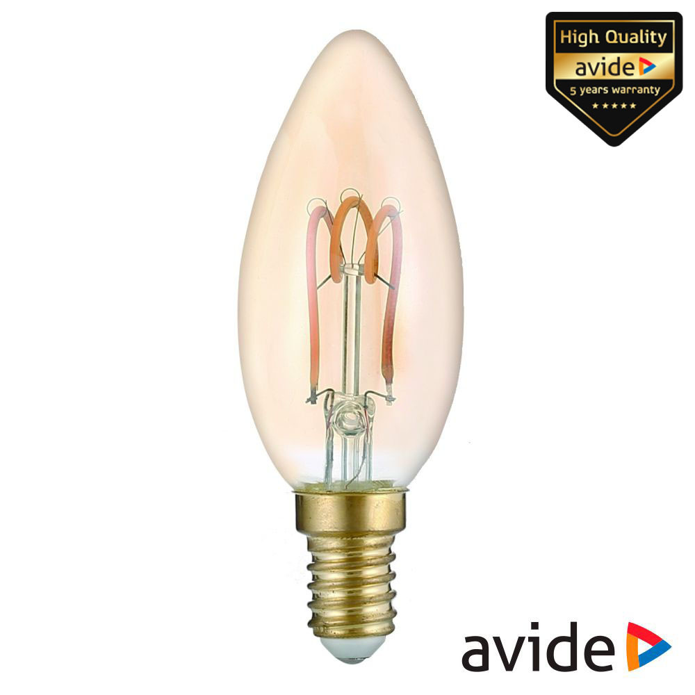Lâmpada E14 3W Vela 230V Filamento 2700K 180lm AVIDE