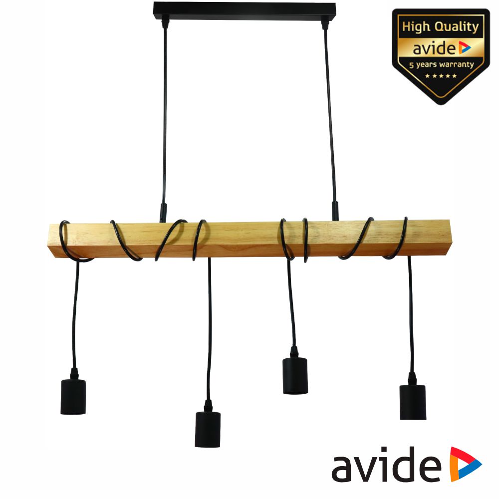 Candeeiro LED Teto/Parede IP20 Castanho/Preto AVIDE