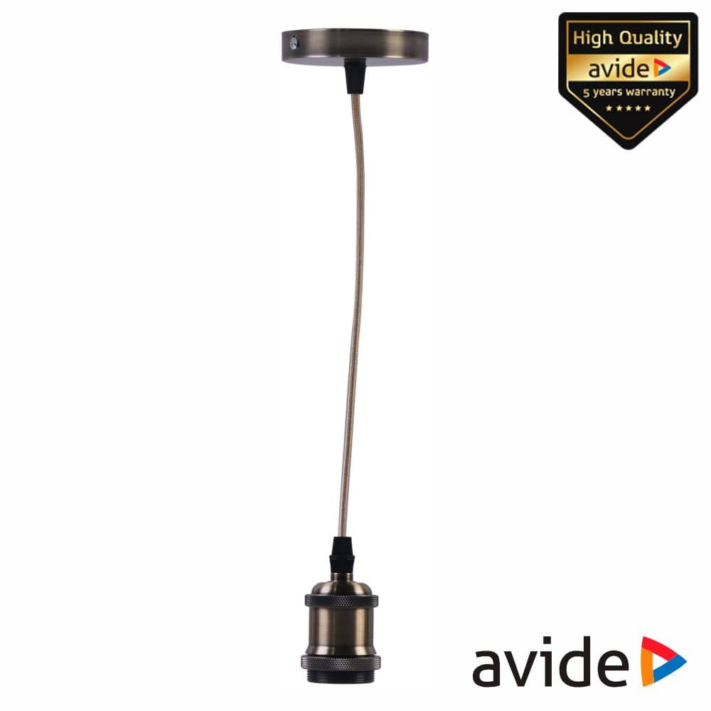 Candeeiro Teto Suspenso LED 1xE27 Bronze AVIDE