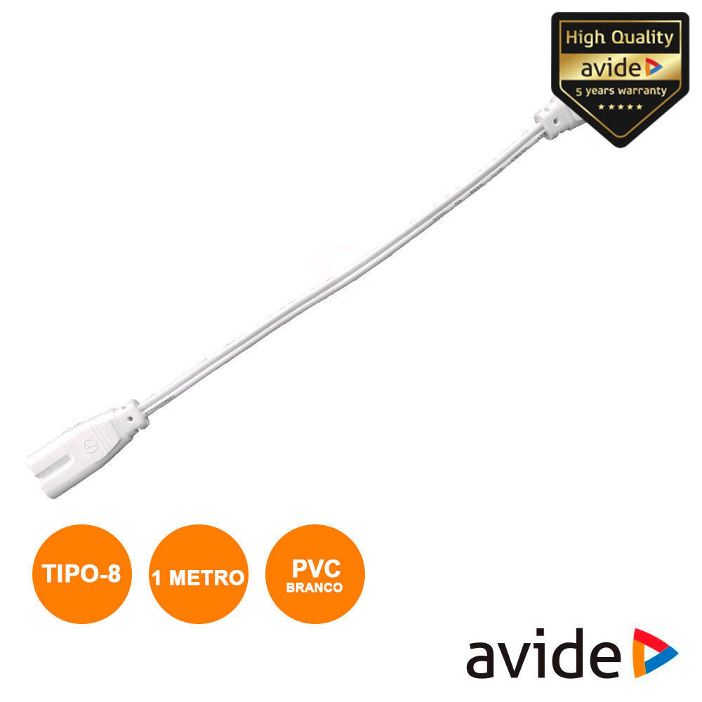EXTENSÃO TIPO 8 IEC C7 MACHO / MACHO BRANCO AVIDE