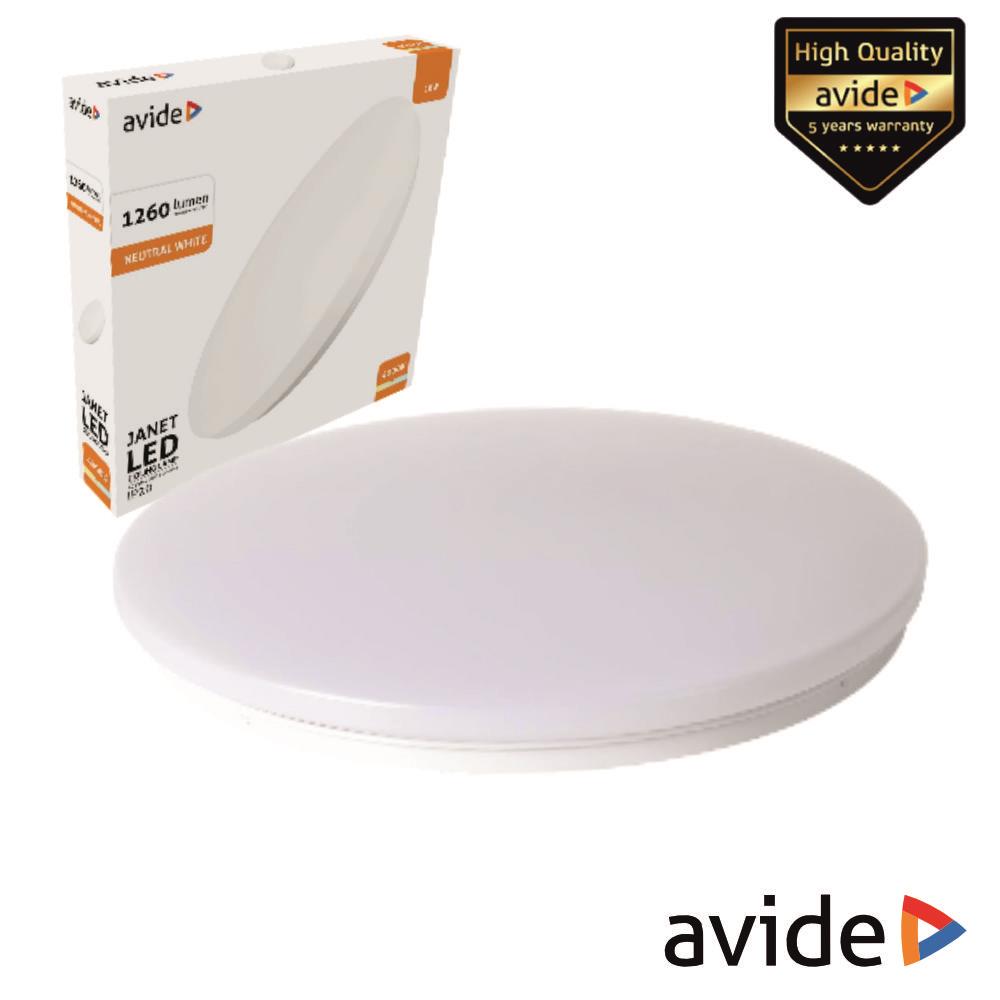 Aplique LED Redondo 18W 330mm 4000K 1260lm AVIDE