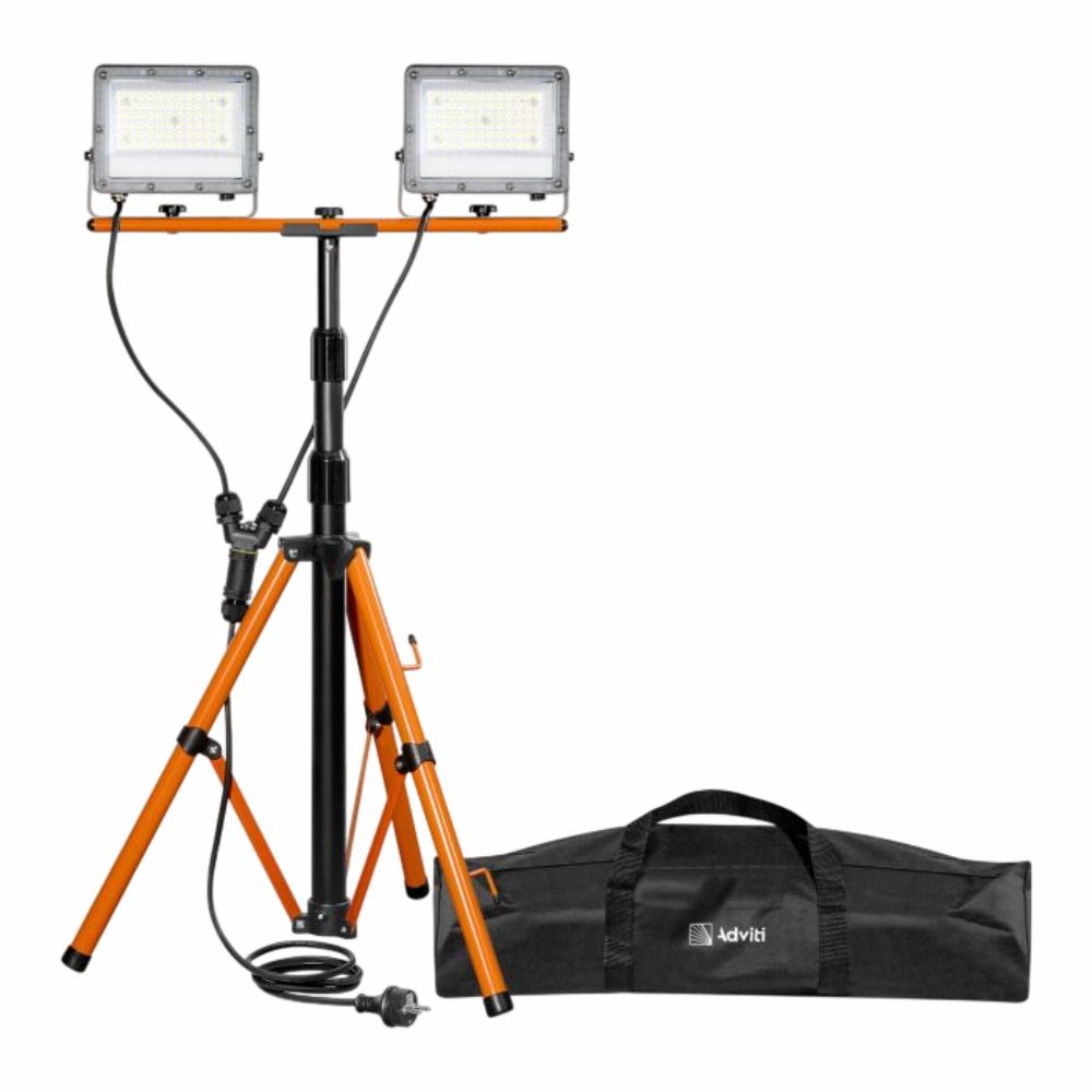 Conjunto Suporte Tripé Ajustável c/ 2 Focos 50W ADVITI