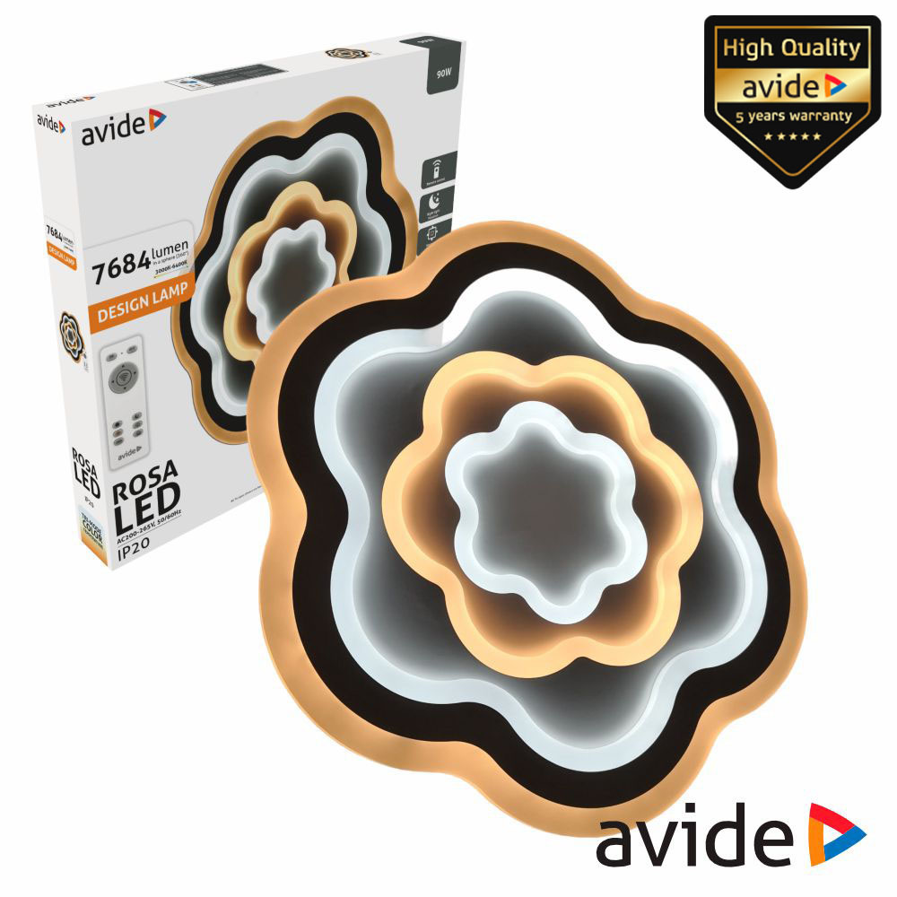 Candeeiro Teto/Parede LED 90W 3000K-4000K-6400K AVIDE