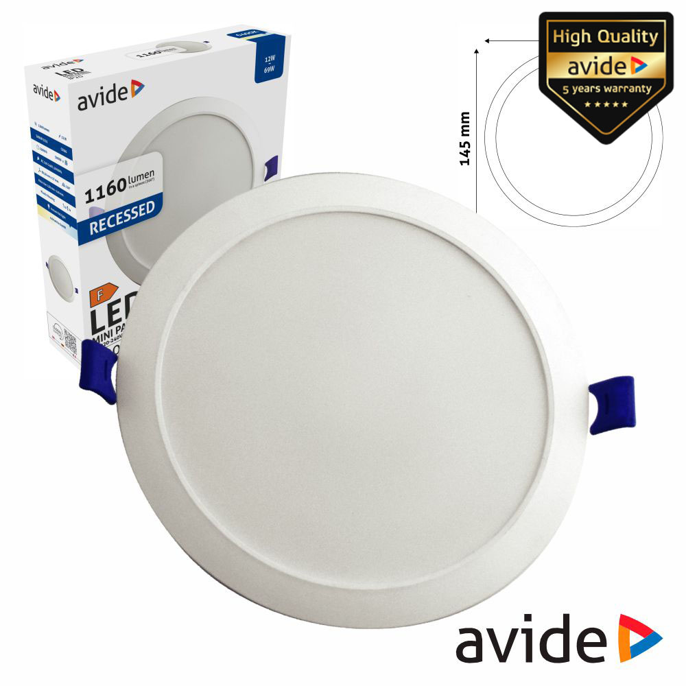 Painel LEDS Redondo 12W 150mm 6400K 1160lm AVIDE