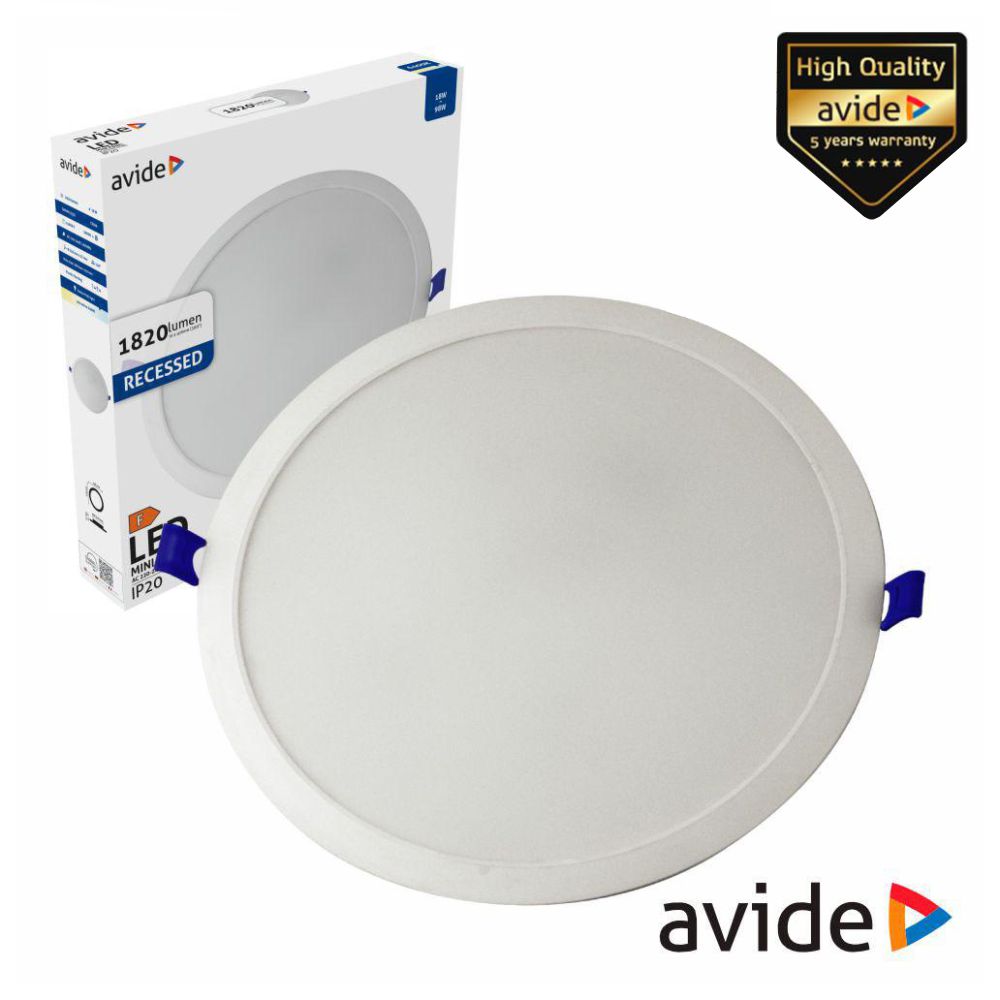 Painel LEDS Redondo 18W 220mm 6400K 1820lm AVIDE