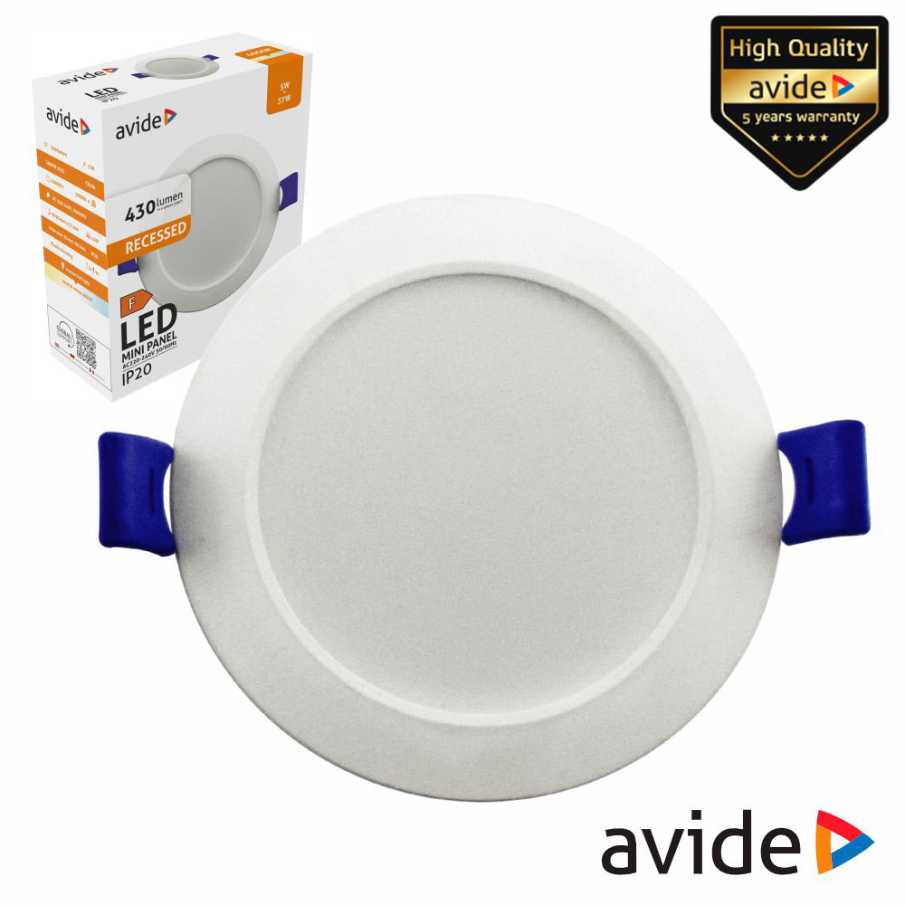 Painel LEDS Redondo 5W 170mm 4000k 430lm AVIDE