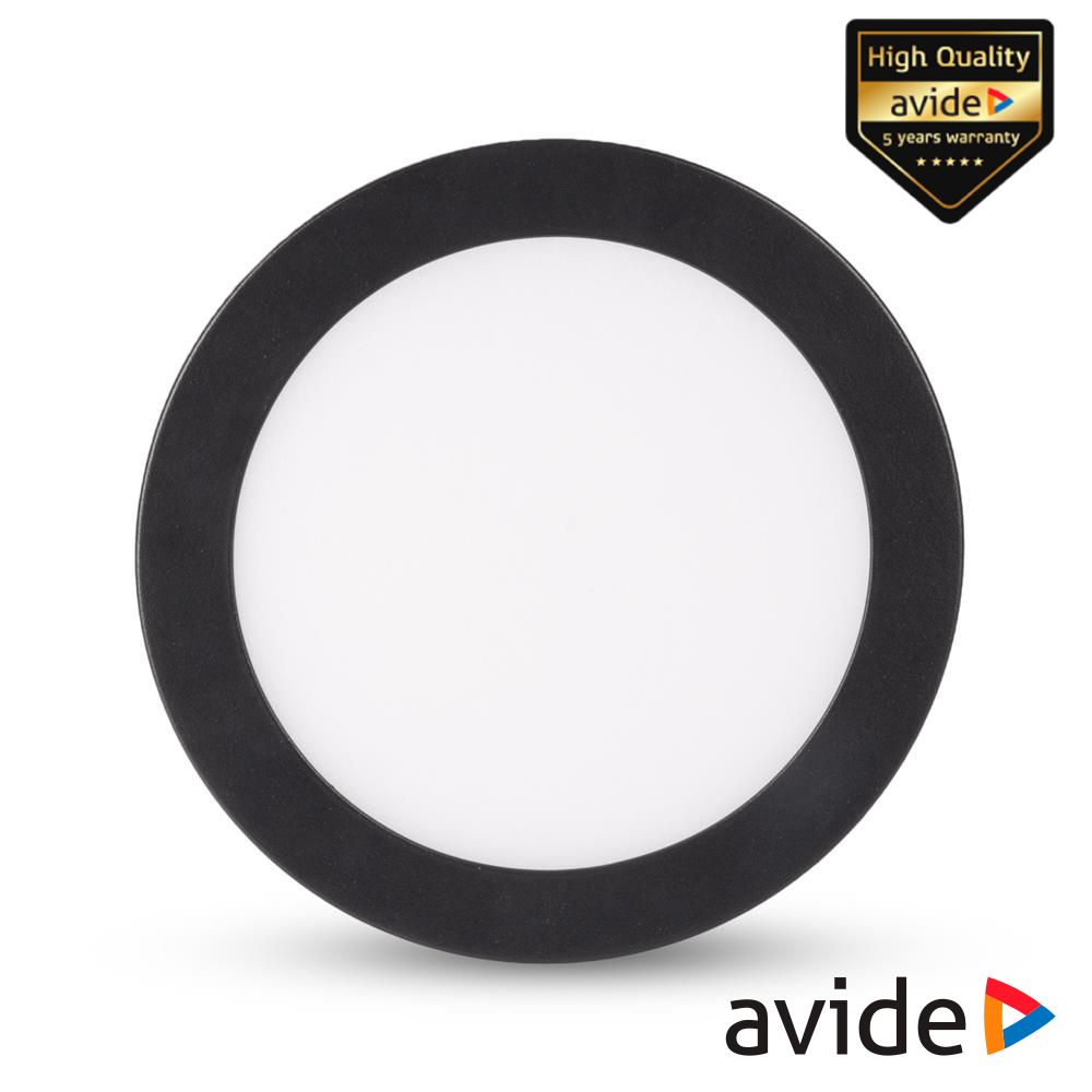 Painel Leds Redondo Superfície 12W 178mm  950 lm CCT Preto