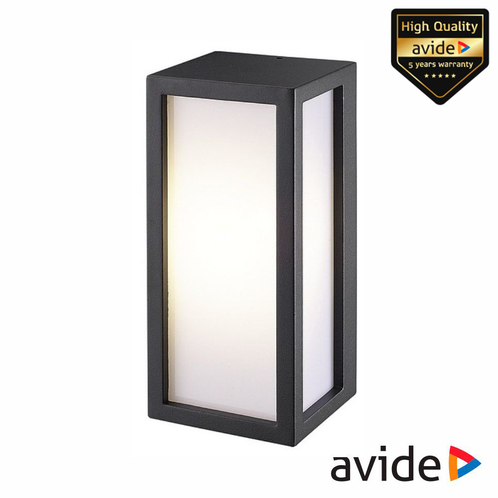 Candeeiro Parede 1xE27 Preto IP54 AVIDE