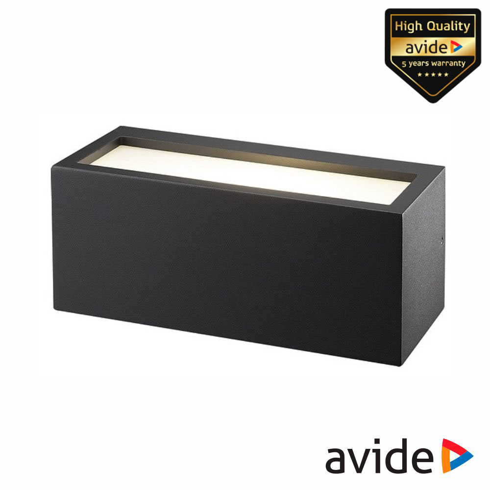 Candeeiro Parede 1xE27 Preto IP54 AVIDE