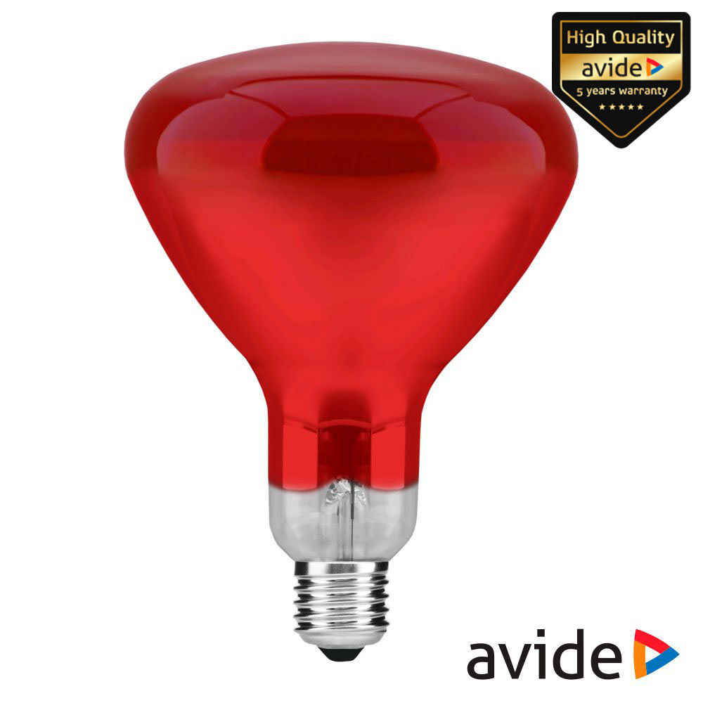 Lâmpada E27 100W Infravermelhos Vermelho AVIDE