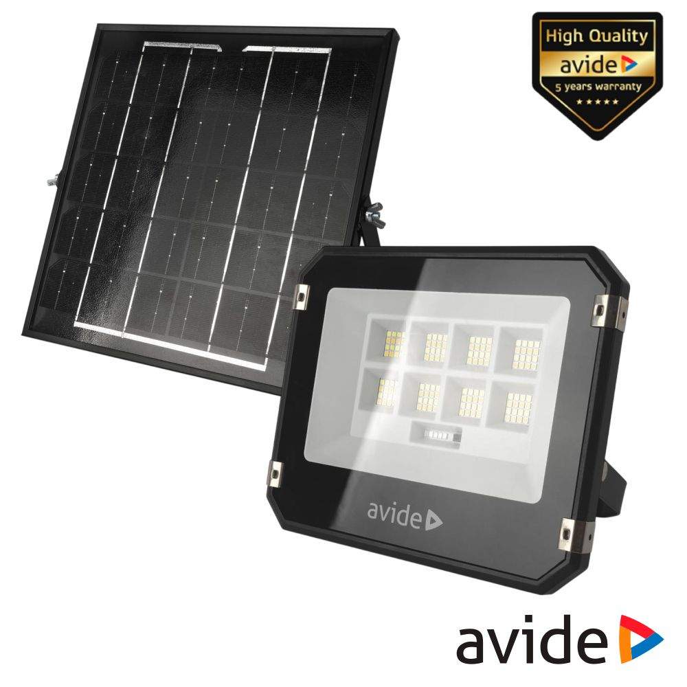 Foco LED Solar 100W CCT 1400lm IP65 C/ Comando AVIDE