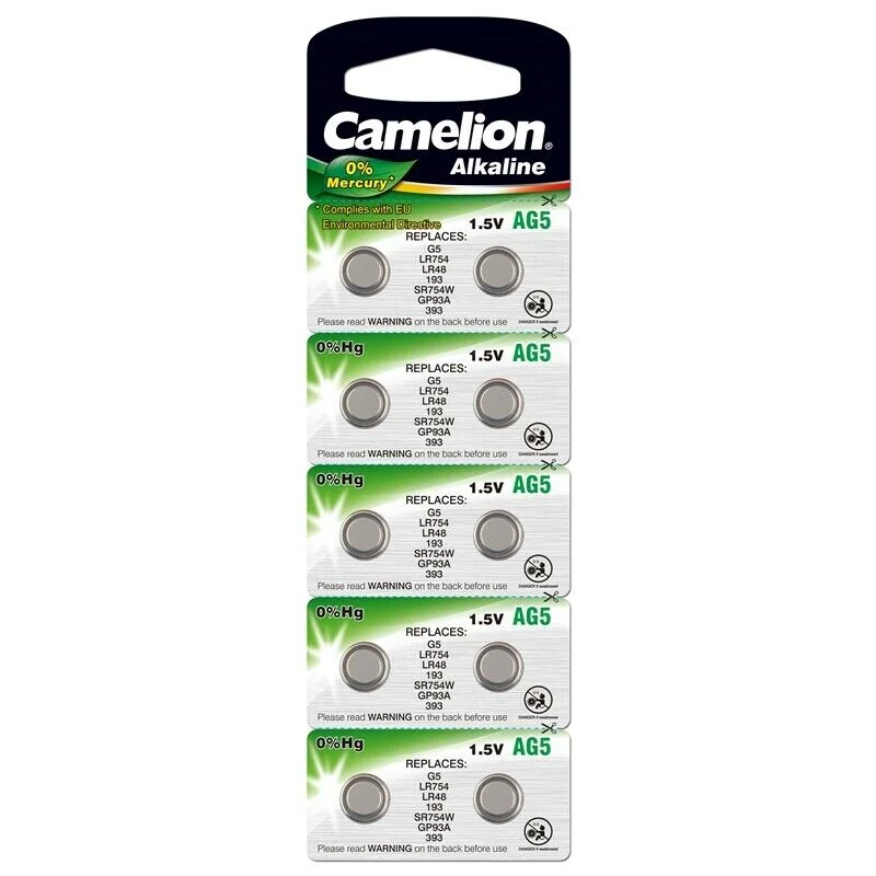 Pilha Botao Camelion Lr754 Ag5 Bp10 (1un)
