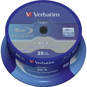 1x25 Verbatim Bd-R Blu-Ray 25gb 6x Speed Datalife.