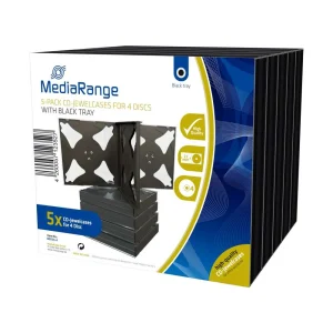 Mediarange Box34-4 Caixa para Discos Óticos Porta.